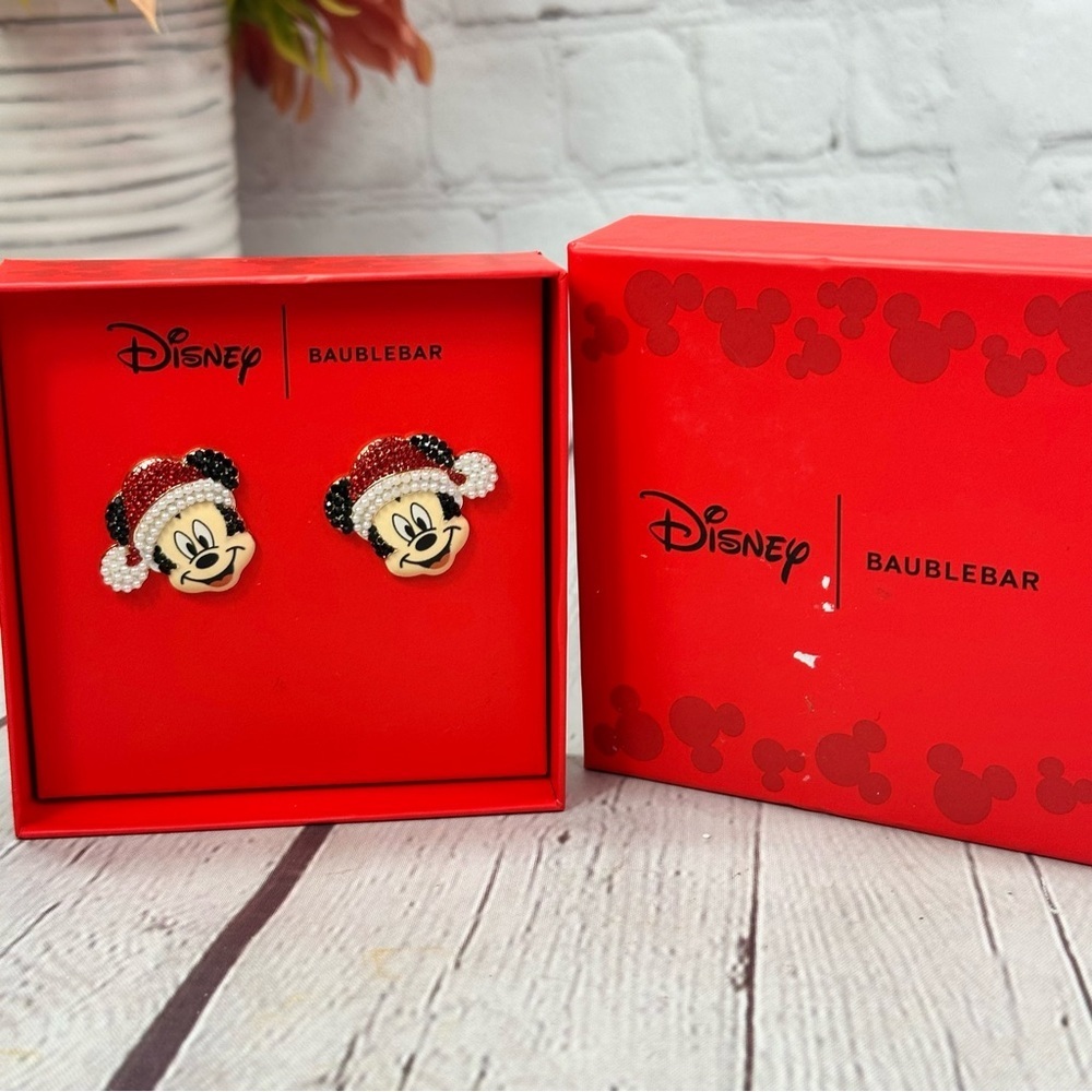 BaubleBar Disney Mickey santa stud Earrings festive christmas holiday sparkle